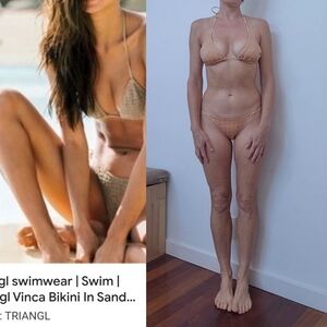 Nwot Triangl Vinca thin knit bikini in sand xs